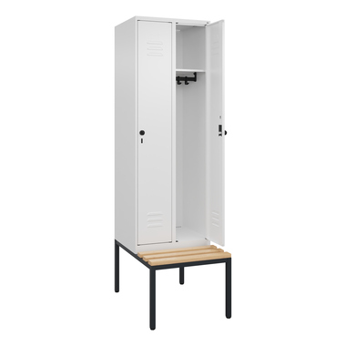 C+P Spind Classic PLUS 2Abteile 2120x600x815mm ws/ws