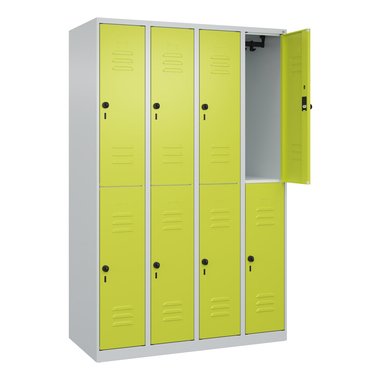 C+P Spind Classic PLUS doppelt 4Abteile 1850x1200x500mm l.gr/c.gn