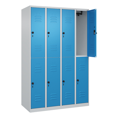 C+P Spind Classic PLUS doppelt 4Abteile 1850x1200x500mm l.gr/l.bl