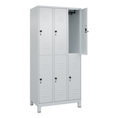 C+P Spind Classic PLUS doppelt 3Abteile 1950x900x500mm l.gr/l.gr