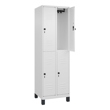 C+P Spind Classic PLUS doppelt 2Abteile 1950x600x500mm ws/ws