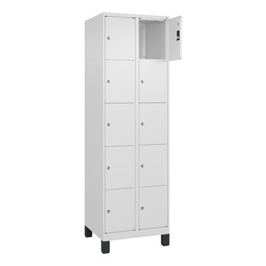 C+P Schließfachschrank Classic PLUS 2x5Fächer 1950x600x500mm ws/ws