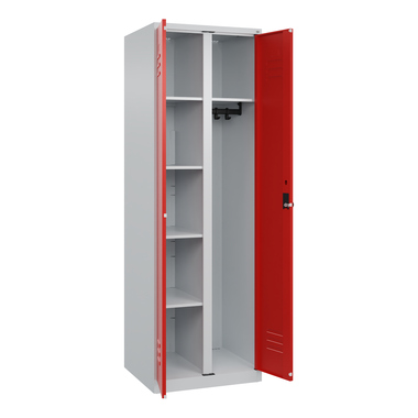 C+P Garderobenschrank Classic PLUS 2Abteile 1850x600x500mm l.gr/rt