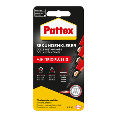 Pattex Sekundenkleber Mini Trio PSMT3 Tube 1g 3 Stück
