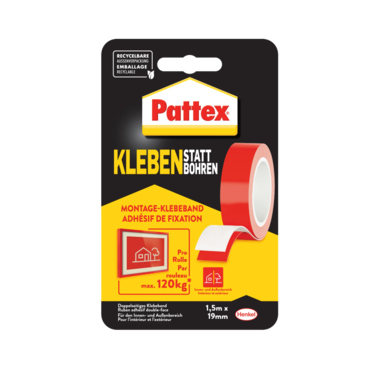 Pattex Montageklebeband Kleben statt Bohren PXMT2 19mmx1,5m