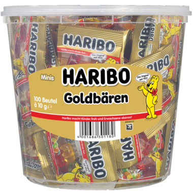 HARIBO Fruchtgummi Goldbären 745653 Minibeutel 100 Stück