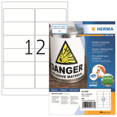 HERMA Etikett Outdoor 9538 99,1x42,3mm weiß 480 Stück