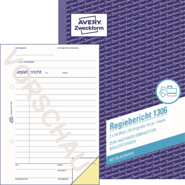 Avery Zweckform Regibericht 1306 DIN A5 2x50Blatt
