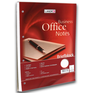 LANDRÉ Briefblöcke Work/355410022 DIN A4 kariert 60 g/qm Inh.100 Blatt