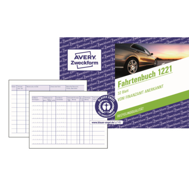 Avery Zweckform Fahrtenbuch 1221 A6 32Blatt