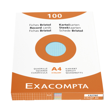 Exacompta Karteikarte 13276E A4 kariert sort. 100St.