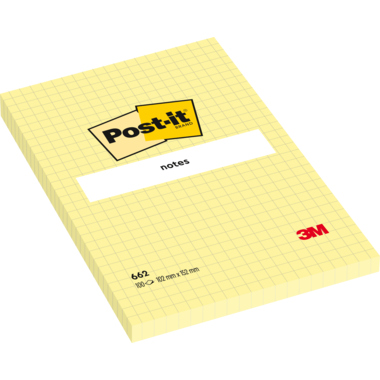 Post-it Haftnotiz 662 102x152mm gelb kariert