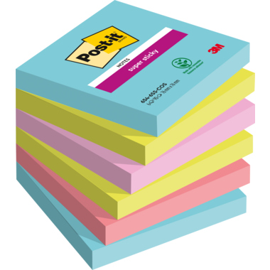 Post-it Haftnotiz Super Sticky Miami 6546SMI 76x76 mm 6 Stück