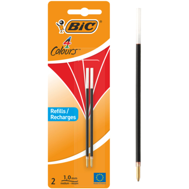BIC Kugelschreibermine 4 Colours 929243 0,4 mm rot 2 Stück