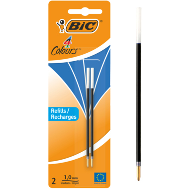 BIC Kugelschreibermine 4 Colours 931778 0,4mm blau 2 Stück
