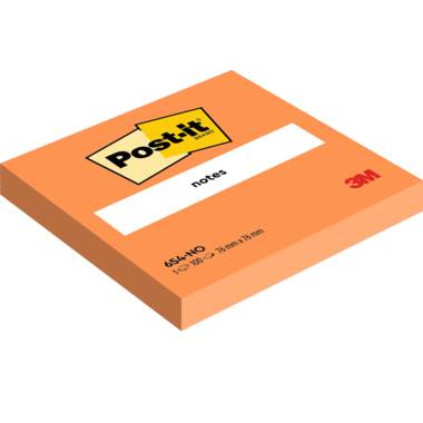 Post-it Haftnotiz Neon Notes 654NOR 76x76mm 100Bl. neonorange
