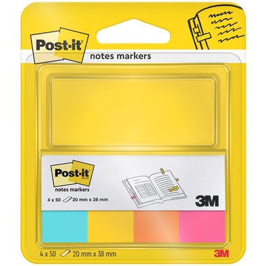 Post-it Haftstreifen Page Marker 670-4U 20x38mm sortiert 4 Stück