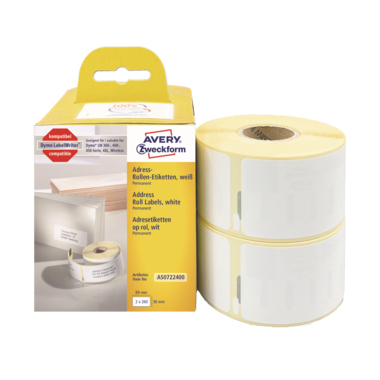 Avery Zweckform Etikett AS0722400 89x36mm 260 St./Rl. 2 Rl./Pack.