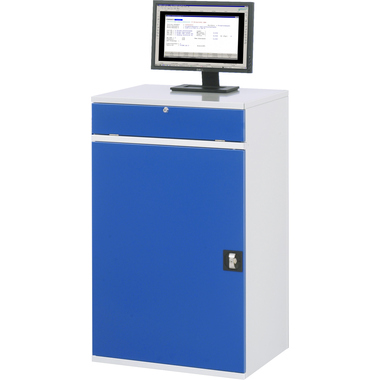 RAU Computerschrank 650x520x1060mm stationär l.gr/e.bl