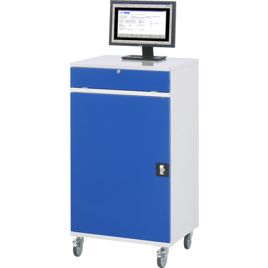 RAU Computerschrank 650x520x1185mm mobil l.gr/e.bl