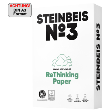 Steinbeis Kopierpapier Pure White Recycling A3 weiß 500 Blatt