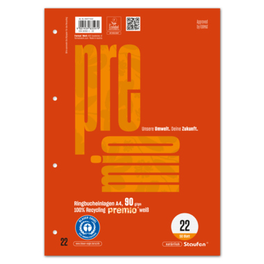 Staufen Ringbucheinlage Premio 040771022 A4 90g Lin22 kar 50Bl