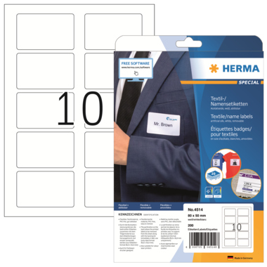 HERMA Namensetikett 4514 Seide 80x50mm weiß 200 Stück