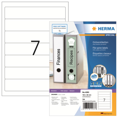 HERMA Ordneretikett 4283 kurz/schmal selbstklebend weiß 700 Stück