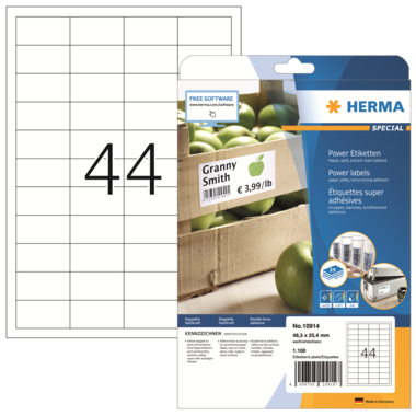 HERMA Etikett stark haftend 10914 48,3x25,4mm weiß 1.100 Stück