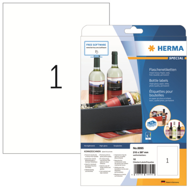 HERMA Etikett 8895 210x297mm weiß 10 Stück