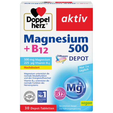 Doppelherz Magnesium 500 +B12 2-Phasen 30St