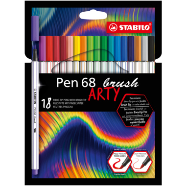 STABILO Pen 68 brush ARTY 568/18-21-20 sort 18St