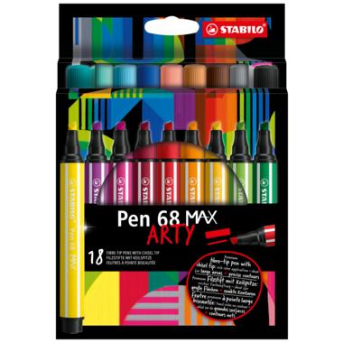 STABILO Pen 68 MAX ARTY 768/18-21 1+5mm sort 18St