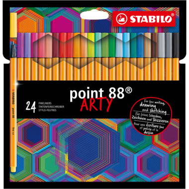 STABILO Fineliner point 88 ARTY 8824/1-20 0,4mm sort 24St