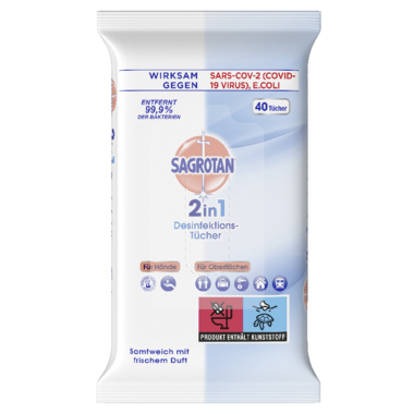 Sagrotan Desinfektionstuch 2in1 3058240 40St
