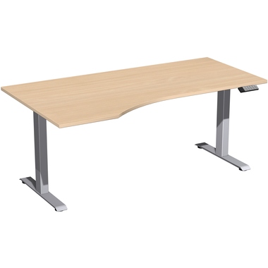 Geramöbel Tisch Elevate Basic li 1800x1000x730-1230mm si/bu