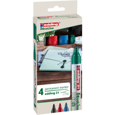 edding Permanentmarker 21 EcoLine 4-21-4 1,5-3 mm 4 Stück