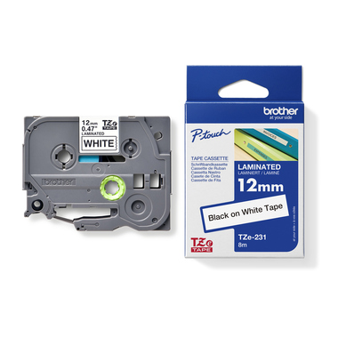 P-touch Schriftbandkassette TZE231 12mmx8m laminiert schwarz auf weiß
