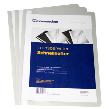 Soennecken Schnellhefter 2963 DIN A4 PP grau 10 Stück