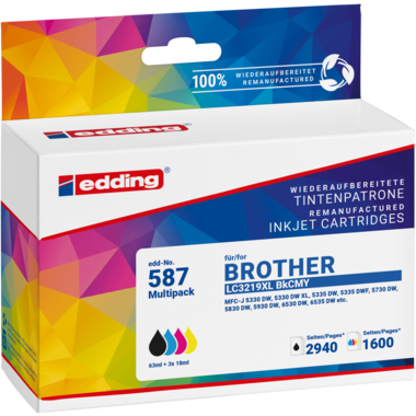 edding Tintenpatrone 18-587 wie Brother LC3219XL sw/c/m/y 4 St./Pa