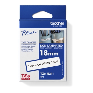 P-touch Schriftbandkassette TZEN241 18mmx8m unlaminiert schwarz auf weiß