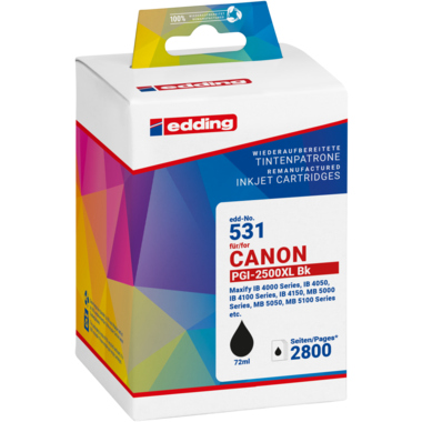 edding Tintenpatrone 18-531 wie Canon PGI2500XLBK