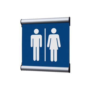 Showdown Türschild 15,5x15,5cm Damen/Herren bl