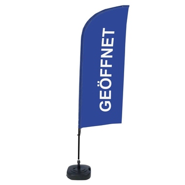 Showdown Beachflag Geöffnet bl deutsch