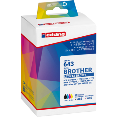 edding Tintenpatrone 18-643 wie Brother LC3213 sw/c/m/y 4St
