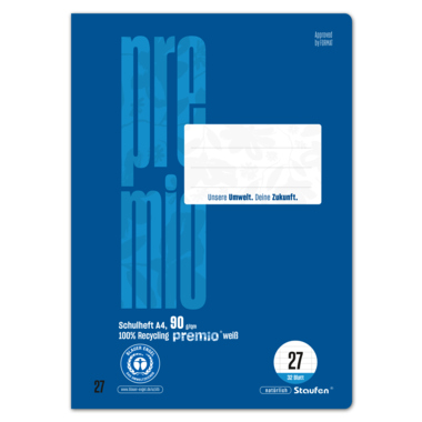 Staufen Schulheft Premio 040784027 A4 90g 32Bl Lin27 kar