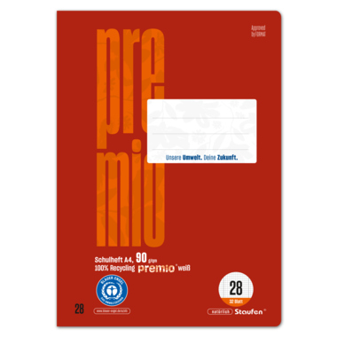 Staufen Schulheft Premio 040784028 A4 90g 32Bl Lin28 kar