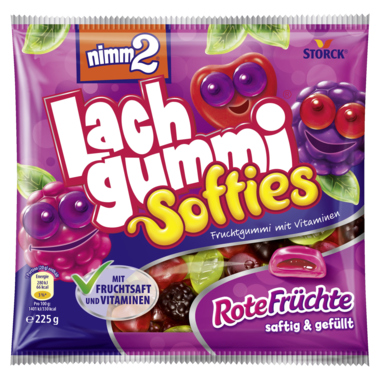 nimm2 Fruchtgummi Lachgummi Softies Rote Früchte 387629-00 225g