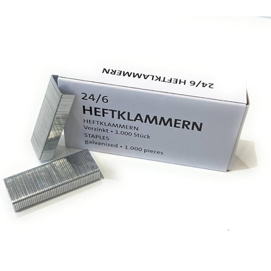 Heftklammern 24/6 verzinkt 1.000 Stück