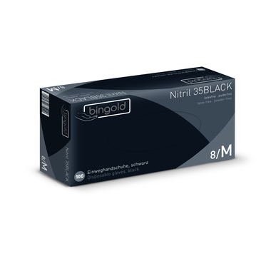 BINGOLD Einweghandschuh Nitril 35BLACK 635102 M 100St